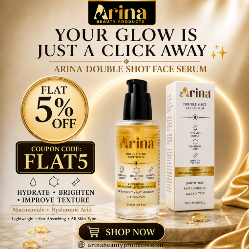 Arina Double Shot Face Serum with Niacinamide & Hyaluronic Acid – 50ml (Copy)