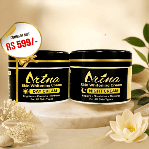 Arina Super Combo: Day & Night Cream + Face Wash +Sunscreen for Skin Whitening Pack of 4