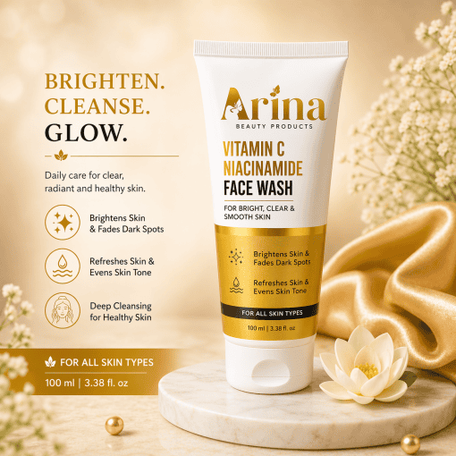 Arina Vitamin C Niacinamide Face Wash for bright, clear skin.