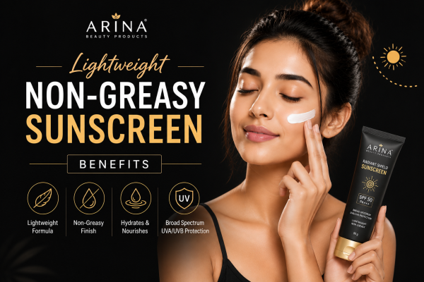 Lightweight Non-Greasy Sunscreen Benefits | Arina Beauty Products